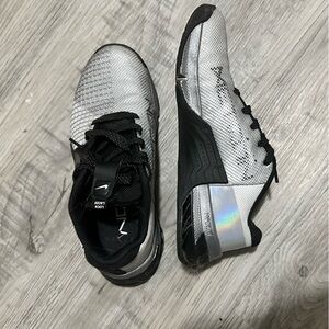 Nike Silver and Black Metcon